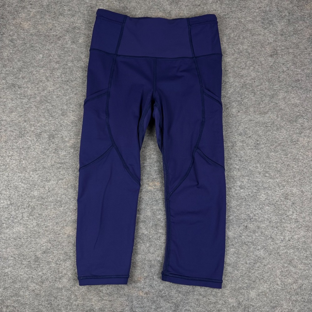 Lululemon Fast As Light Crop 17" Full On Luxtreme W6HFVS Emperor Blue Womens 4